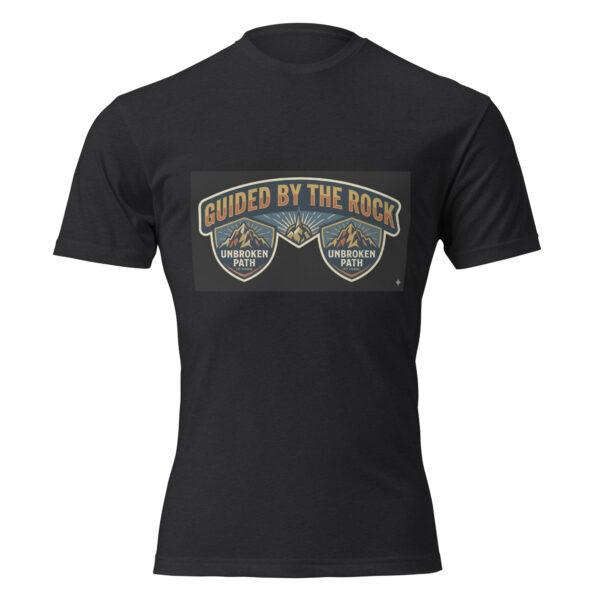 unisex-cvc-t-shirt-black-front-69fa0b21cb9ac.jpg Guided By The Rock Unbroken Path T-Shirt