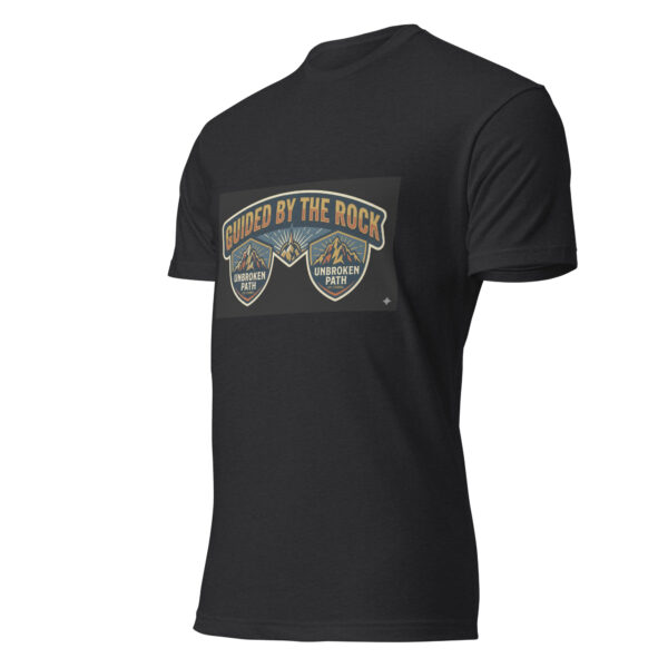 unisex-cvc-t-shirt-black-left-front-69fa0b21cd498.jpg Guided By The Rock Unbroken Path T-Shirt
