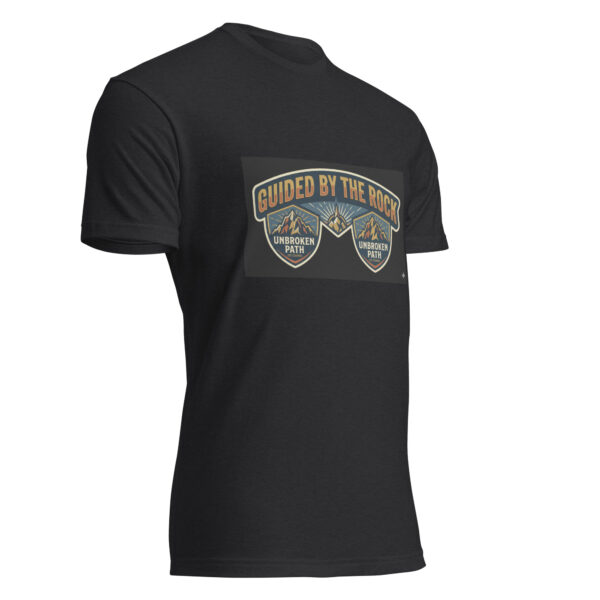 unisex-cvc-t-shirt-black-right-front-69fa0b21cd678.jpg Guided By The Rock Unbroken Path T-Shirt