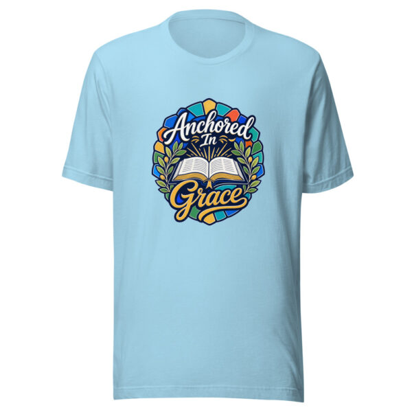 Anchored In Grace Graphic Tee mockup 5