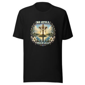 BE STILL / PSALM 46:10 Heartbeat-20260614-christianshirtstore-codex Graphic Tee mockup 1 BE STILL / PSALM 46:10 Heartbeat-20260614-christianshirtstore-codex Graphic Tee front view