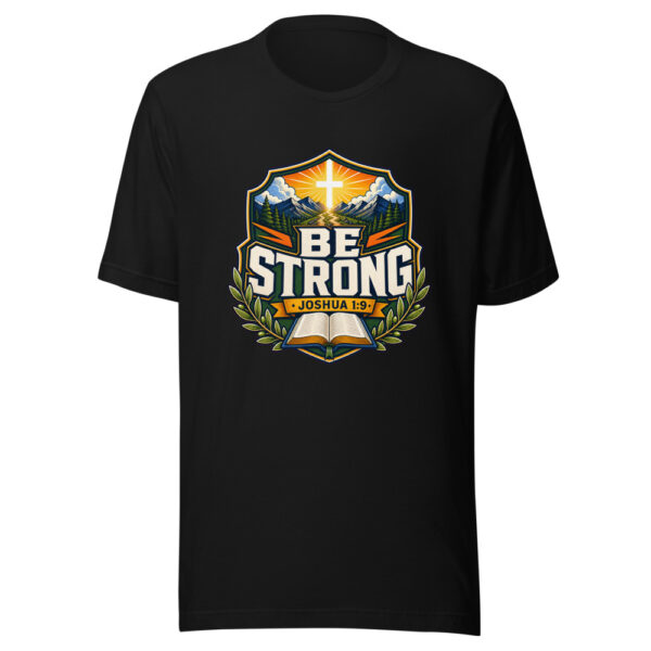 Be Strong Joshua 1:9 Heartbeat-20260613-christian-verse-codex Graphic Tee front view