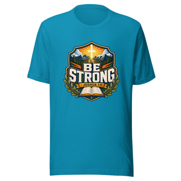 Be Strong Joshua 1:9 Heartbeat-20260613-christian-verse-codex Graphic Tee mockup 2