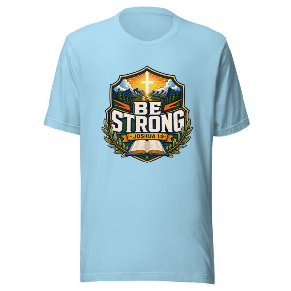 Be Strong Joshua 1:9 Heartbeat-20260613-christian-verse-codex Graphic Tee mockup 5