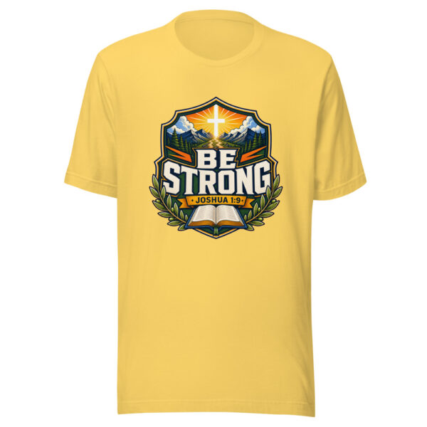 Be Strong Joshua 1:9 Heartbeat-20260613-christian-verse-codex Graphic Tee mockup 6
