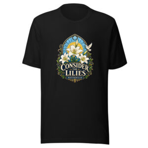 Consider The Lilies Matthew 6:28 Heartbeat-20260613-manual-codex Graphic Tee mockup 1 Consider The Lilies Matthew 6:28 Heartbeat-20260613-manual-codex Graphic Tee front view