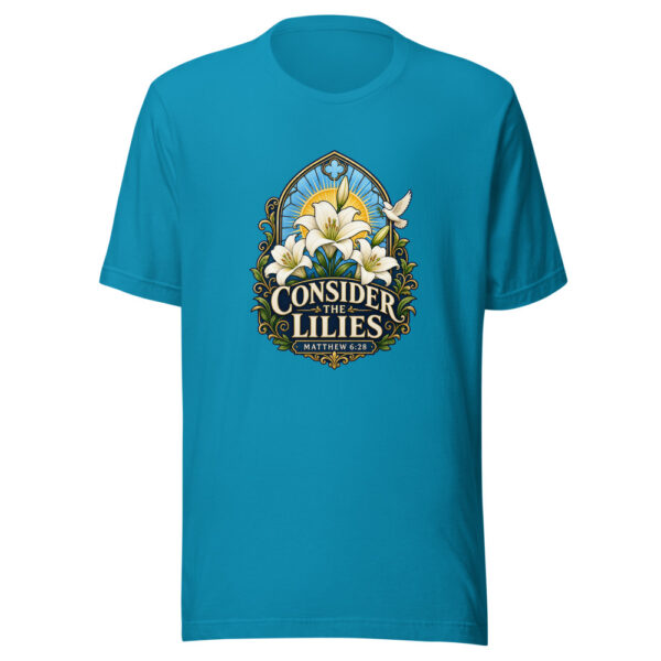 Consider The Lilies Matthew 6:28 Heartbeat-20260613-manual-codex Graphic Tee mockup 3