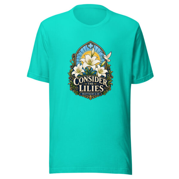 Consider The Lilies Matthew 6:28 Heartbeat-20260613-manual-codex Graphic Tee mockup 4
