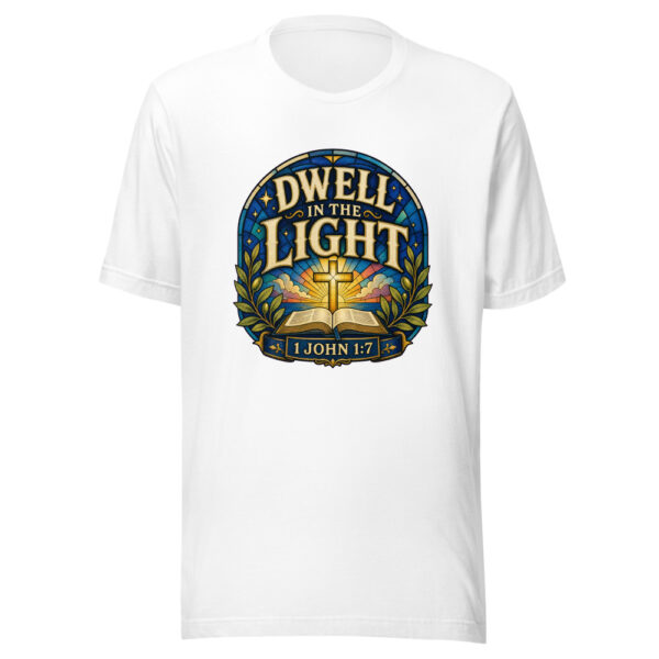 DWELL IN THE LIGHT 1 JOHN 1:7 Heartbeat-20260614-christianshirtstore-codex Graphic Tee mockup 8