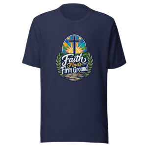 Faith Finds Firm Ground Graphic Tee front view
