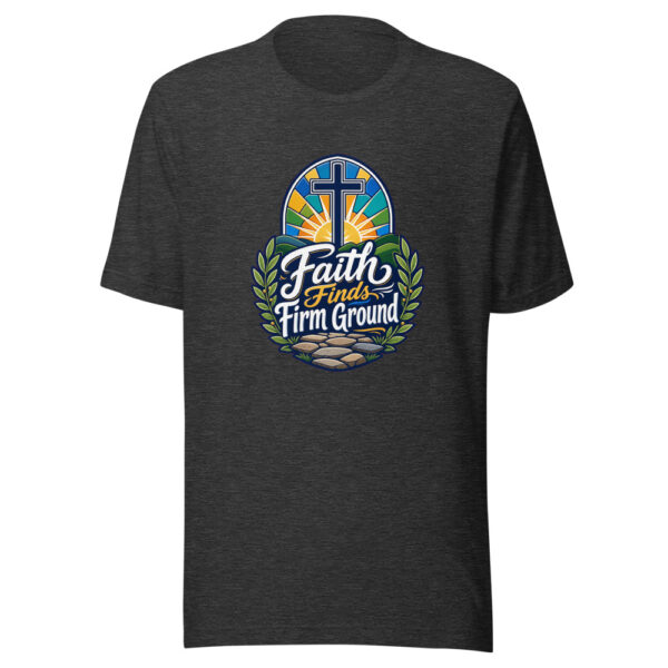 Faith Finds Firm Ground Graphic Tee mockup 6