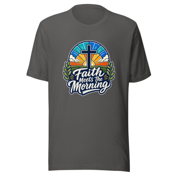 Faith Meets The Morning Graphic Tee mockup 4