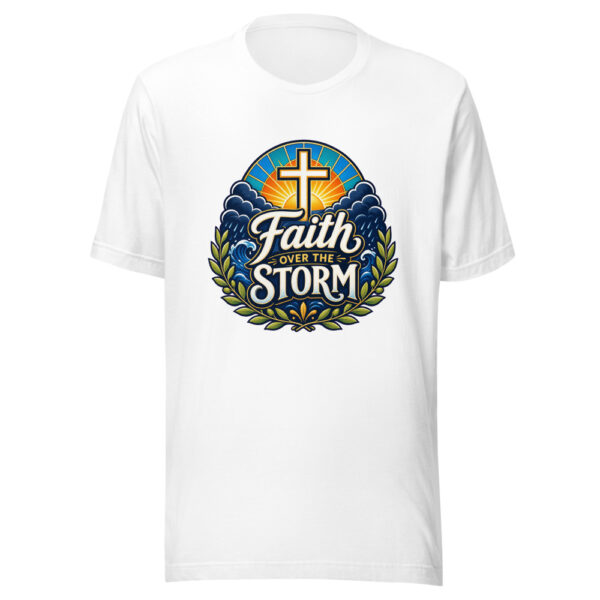 Faith Over The Storm Graphic Tee mockup 5