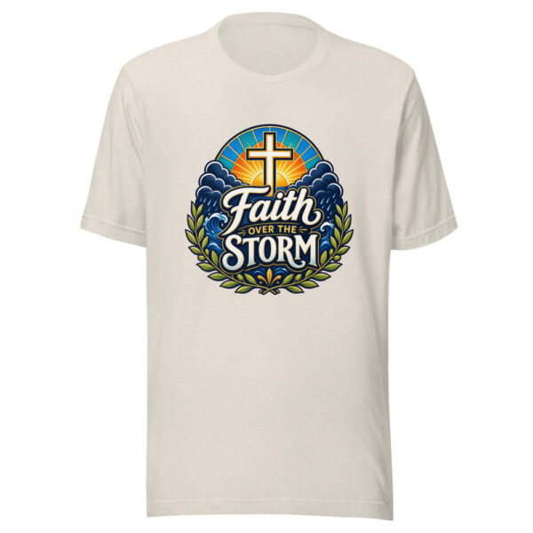 Faith Over The Storm Graphic Tee mockup 8