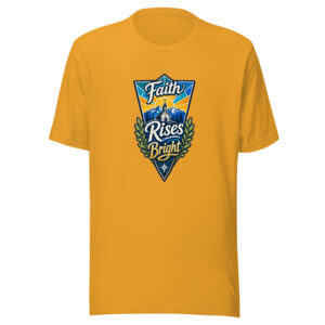Faith Rises Bright Graphic Tee front view