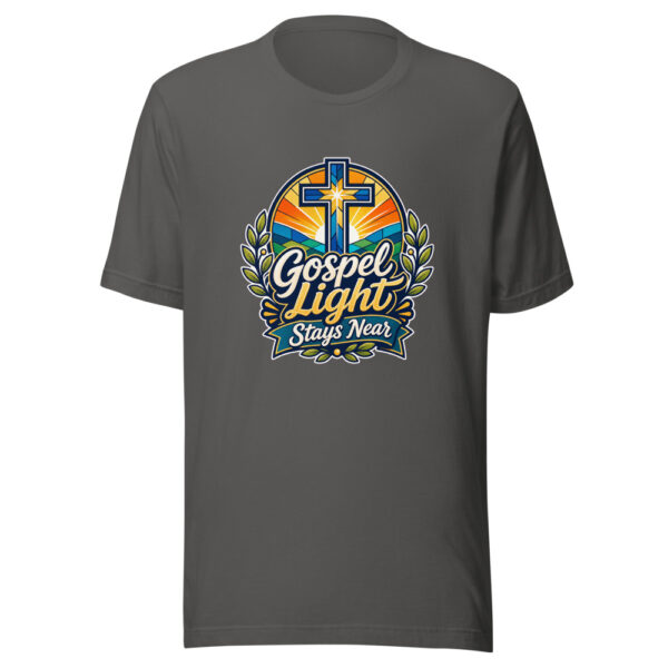 Gospel Light Stays Near Graphic Tee mockup 4