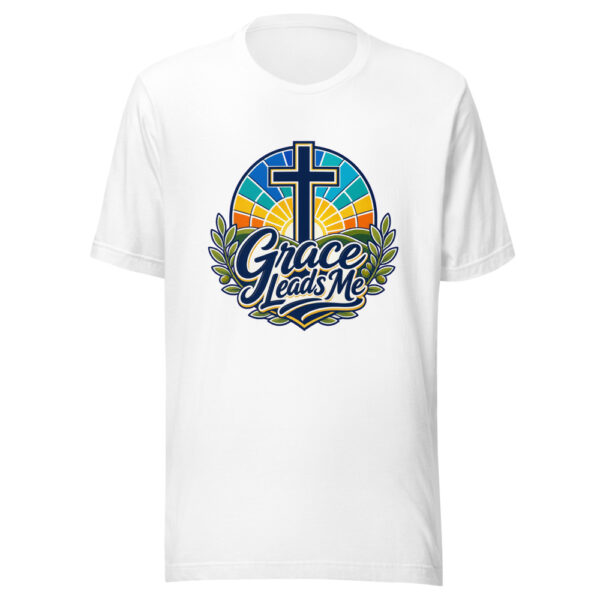 Grace Leads Me Graphic Tee mockup 3