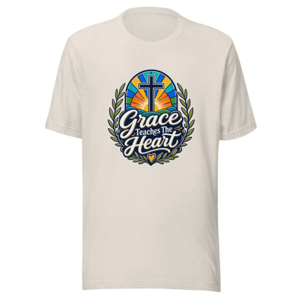 Grace Teaches The Heart Graphic Tee mockup 8