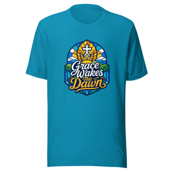 Grace Wakes The Dawn Graphic Tee mockup 2