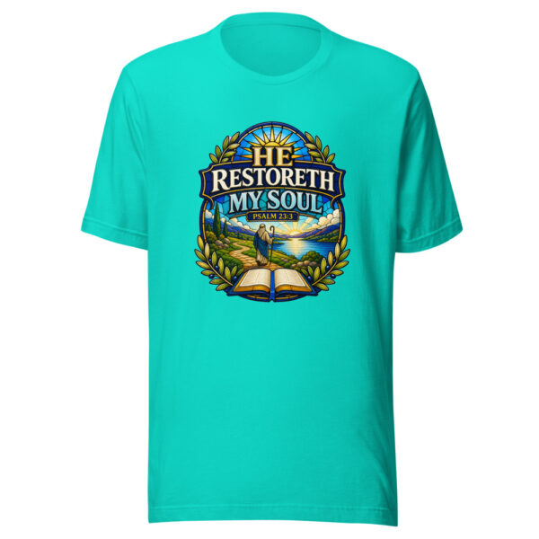 He Restoreth My Soul Psalm 23:3 Heartbeat-20260613-christian-verse-codex Graphic Tee front view