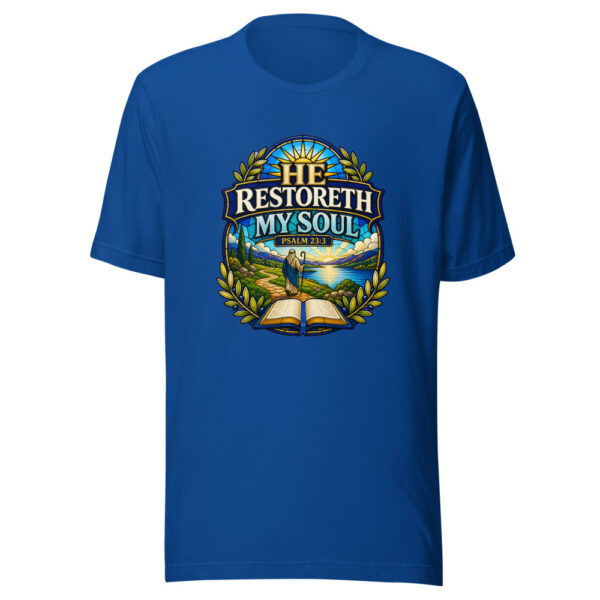 He Restoreth My Soul Psalm 23:3 Heartbeat-20260613-christian-verse-codex Graphic Tee mockup 3
