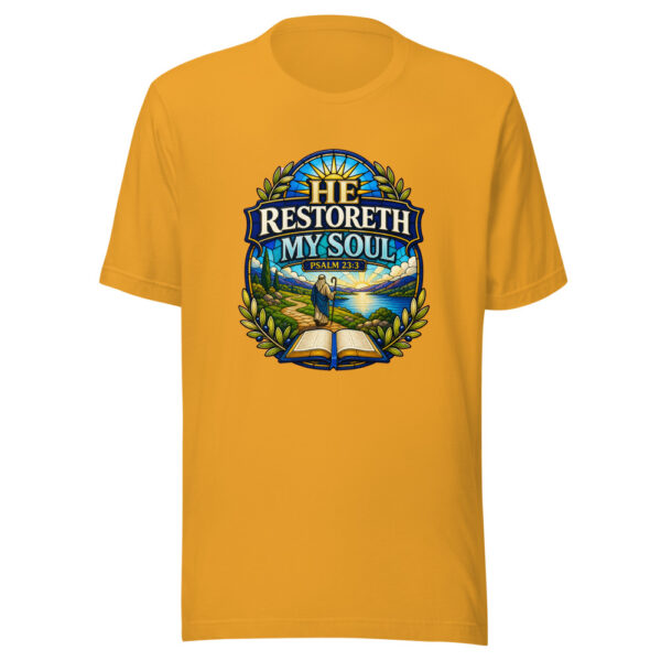 He Restoreth My Soul Psalm 23:3 Heartbeat-20260613-christian-verse-codex Graphic Tee mockup 4