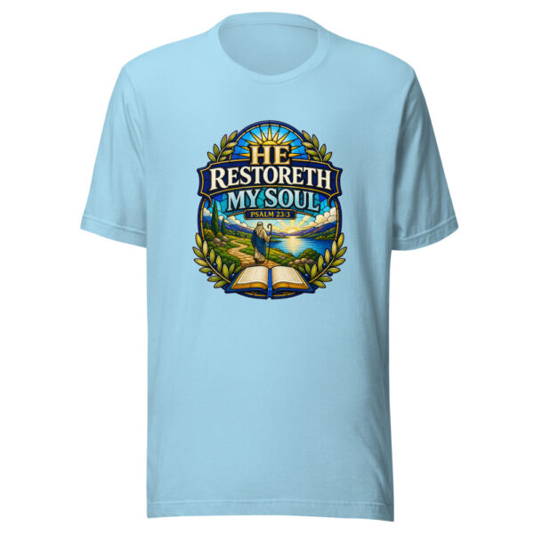 He Restoreth My Soul Psalm 23:3 Heartbeat-20260613-christian-verse-codex Graphic Tee mockup 5