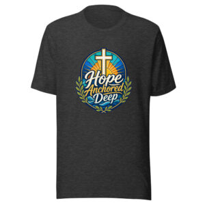 Hope Anchored Deep Graphic Tee front view