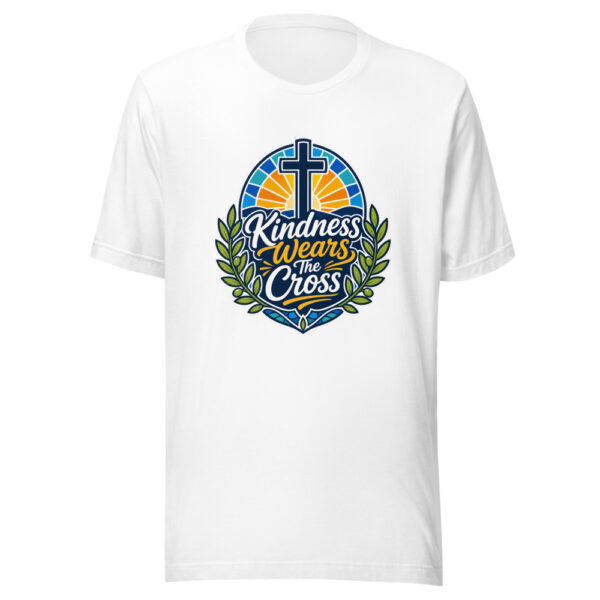 Kindness Wears The Cross Graphic Tee mockup 3