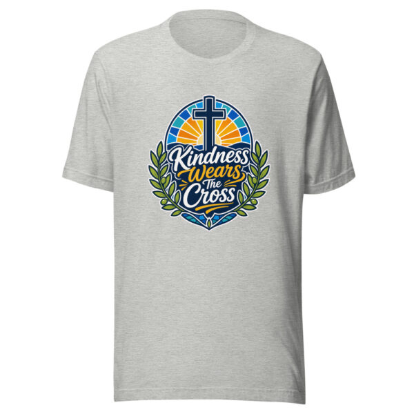 Kindness Wears The Cross Graphic Tee mockup 5