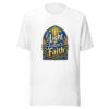 Light Follows Faith Graphic Tee mockup 8