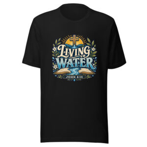 Living Water John 4:14 Heartbeat-20260613-christian-codex Graphic Tee mockup 1 Living Water John 4:14 Heartbeat-20260613-christian-codex Graphic Tee front view