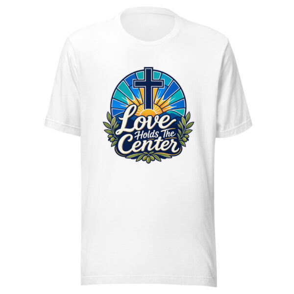 Love Holds The Center Graphic Tee mockup 3 Love Holds The Center Graphic Tee mockup 3