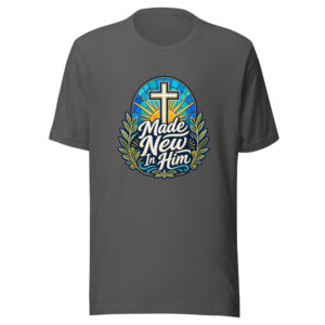 Made New In Him Graphic Tee mockup 1 Made New In Him Graphic Tee front view