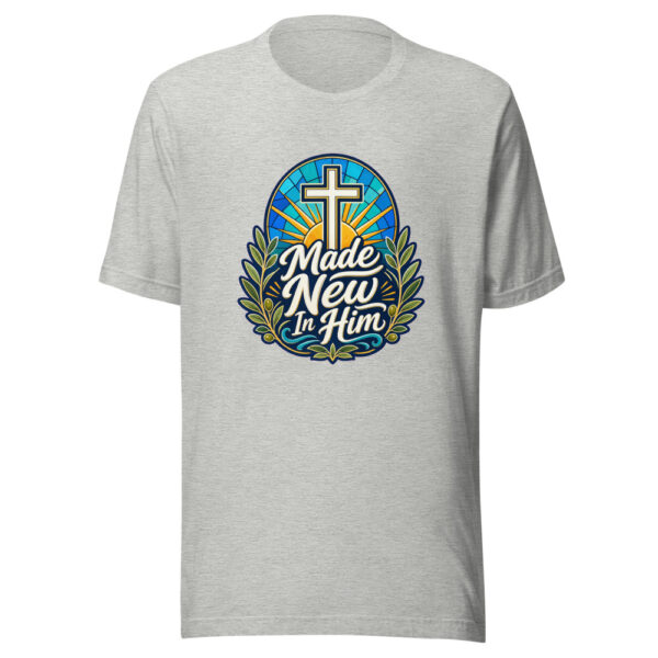 Made New In Him Graphic Tee mockup 5