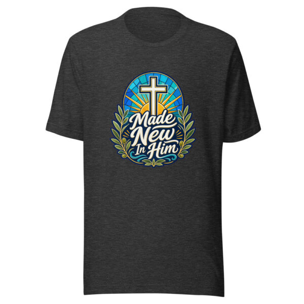 Made New In Him Graphic Tee mockup 6