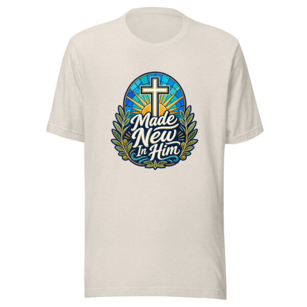 Made New In Him Graphic Tee mockup 8
