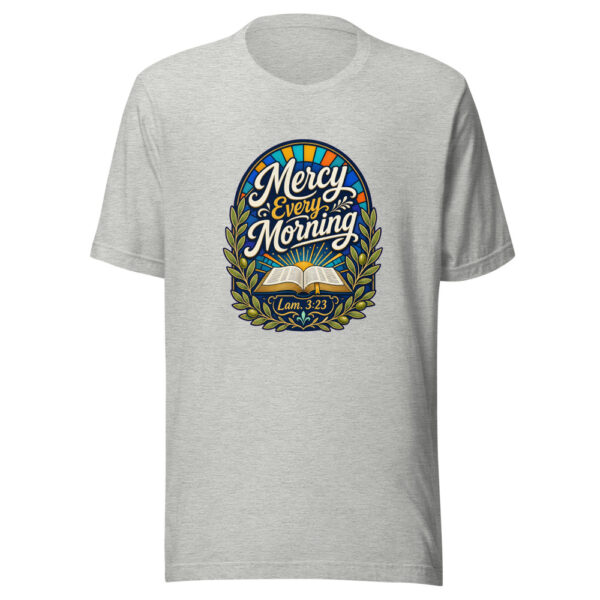 Mercy Every Morning Lam. 3:23 Graphic Tee mockup 4 Mercy Every Morning Lam. 3:23 Graphic Tee mockup 4