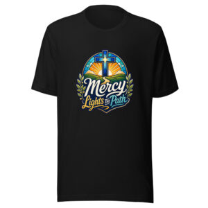 Mercy Lights The Path Graphic Tee mockup 1 Mercy Lights The Path Graphic Tee front view