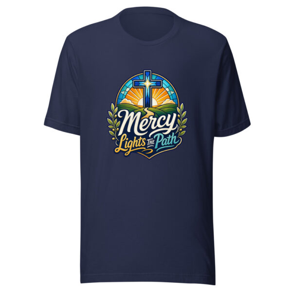 Mercy Lights The Path Graphic Tee mockup 4