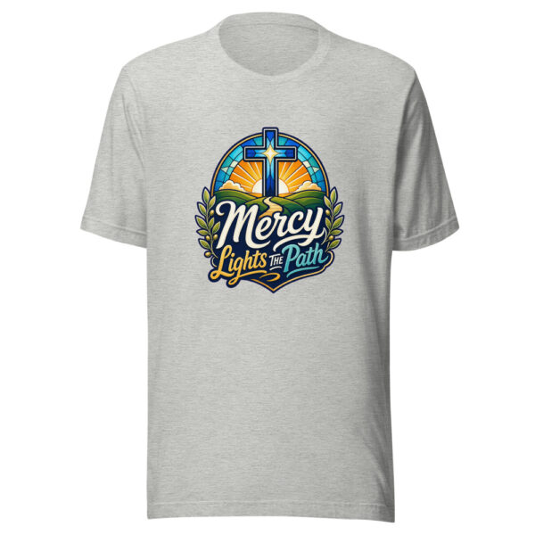 Mercy Lights The Path Graphic Tee mockup 6