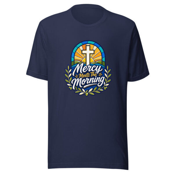 Mercy Meets The Morning Graphic Tee mockup 4