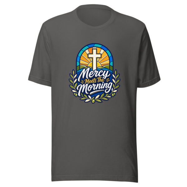 Mercy Meets The Morning Graphic Tee mockup 5