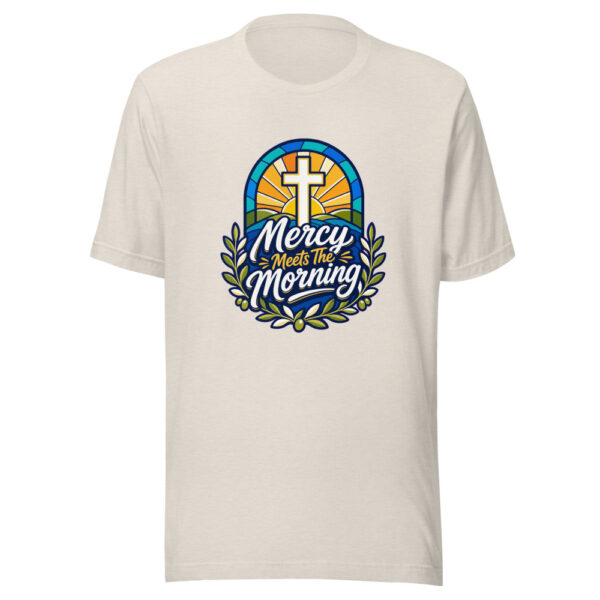 Mercy Meets The Morning Graphic Tee mockup 8