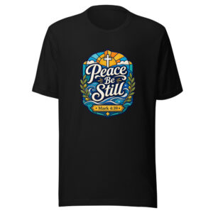 Peace Be Still Mark 4:39 Graphic Tee front view