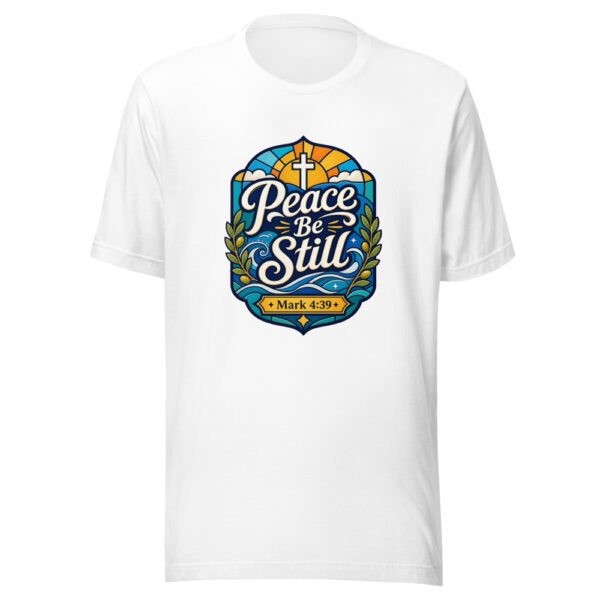 Peace Be Still Mark 4:39 Graphic Tee mockup 5 Peace Be Still Mark 4:39 Graphic Tee mockup 5
