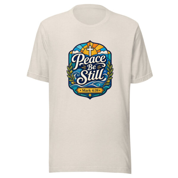 Peace Be Still Mark 4:39 Graphic Tee mockup 8