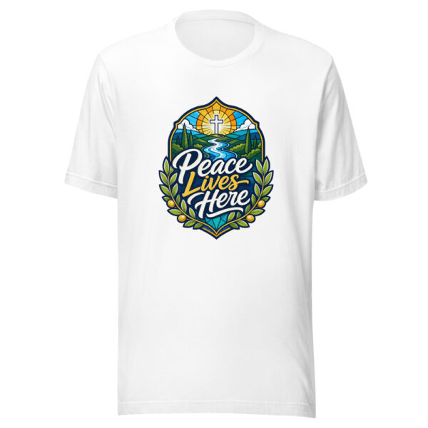 Peace Lives Here Graphic Tee mockup 8