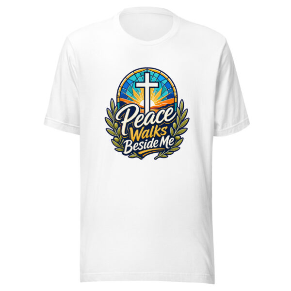Peace Walks Beside Me Graphic Tee mockup 3