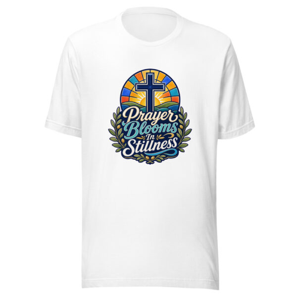 Prayer Blooms In Stillness Graphic Tee mockup 3 Prayer Blooms In Stillness Graphic Tee mockup 3